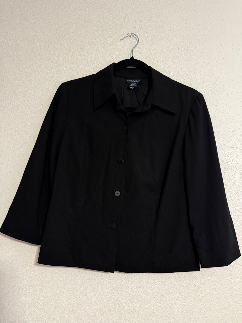 Ann Taylor Vintage Half Sleeve Black Jacket
